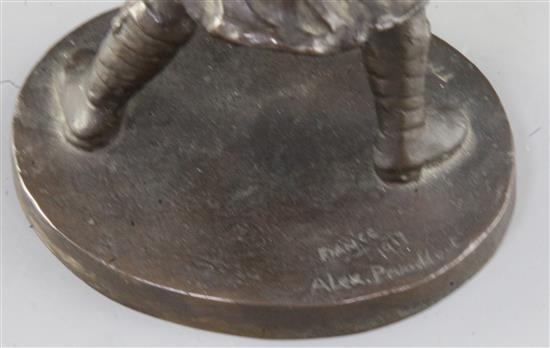 Alexander Proudfoot (1878-1957). A bronze figure The Bomber, height 4.5in.